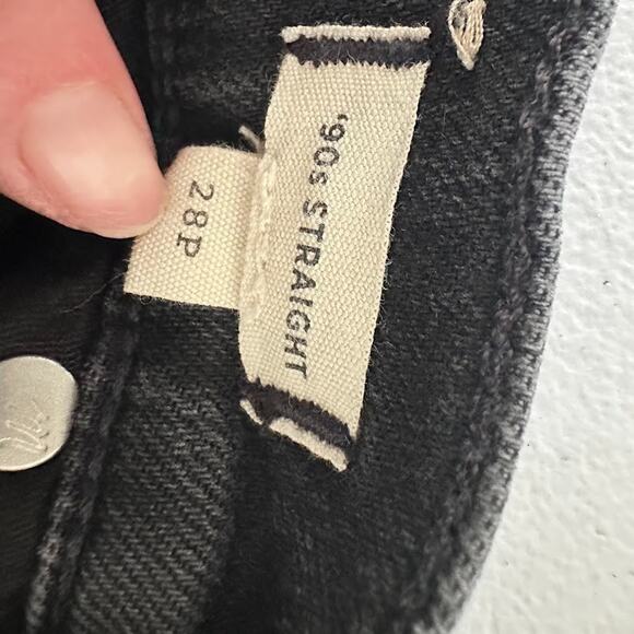 Madewell 90s Straight Jeans Size 28P Petite Stretch Black Charcoal Wash Denim - Picture 5 of 8